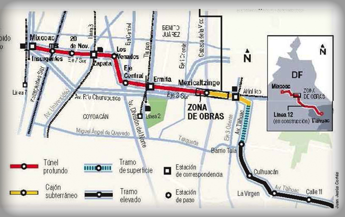 Route of Mexico City Metro Line 12