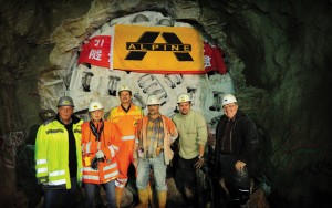 Alpine Bau GmbH celebrate the breakthrough of the Robbins Double Shield