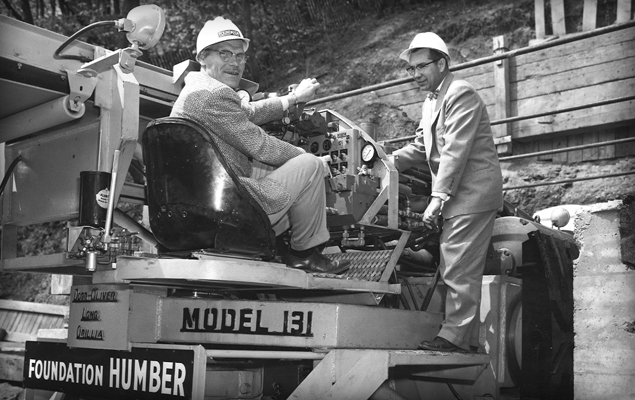James Robbins at the Humber River TBM launch, 1956