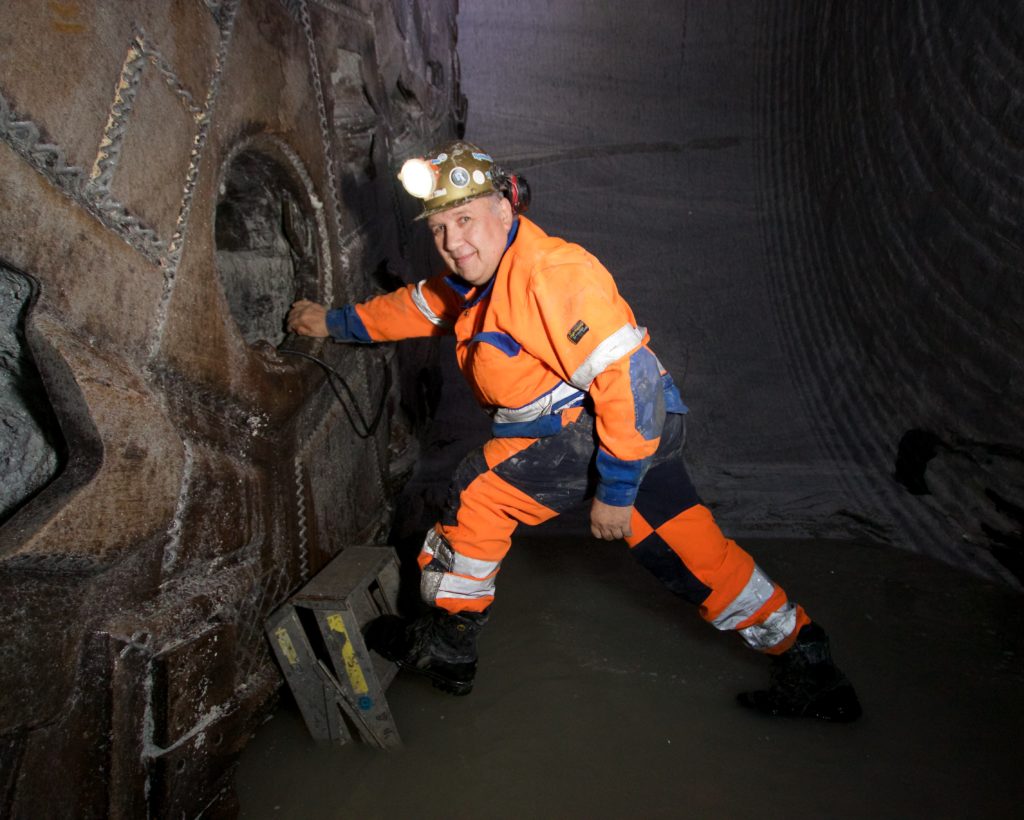 Inspecting the TBM cutterhead